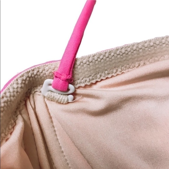 đť…şSHOSHANNA Pink Ruched Bandeau Swimsuit Top Size M/L - Picture 4 of 7